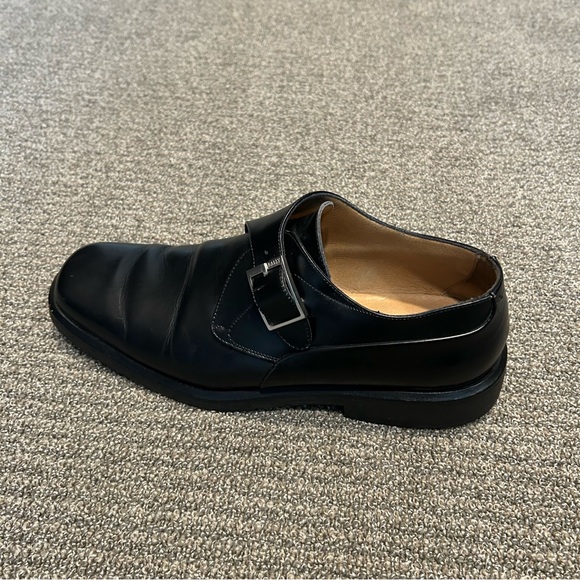 Bally Terni Monk Strap Black Leather Shoes Size 8.5 E Made In Italy - Picture 12 of 14